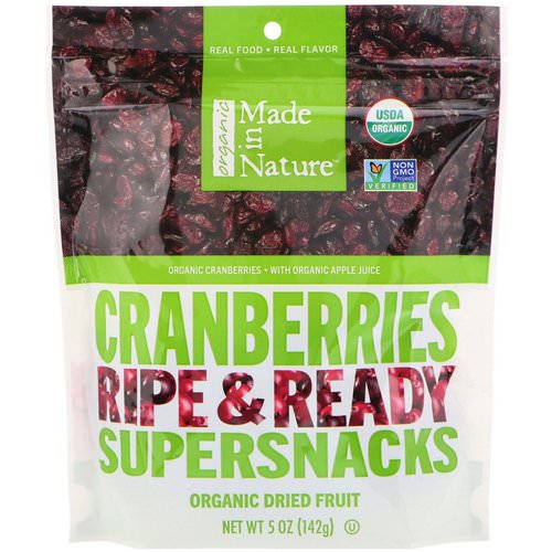 Made in Nature, Organic Dried Cranberries, Ripe & Ready Supersnacks, 5 oz (142 g) Review