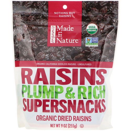 Made in Nature, Organic Dried Raisins, Plump & Rich Supersnacks, 9 oz (255 g) Review