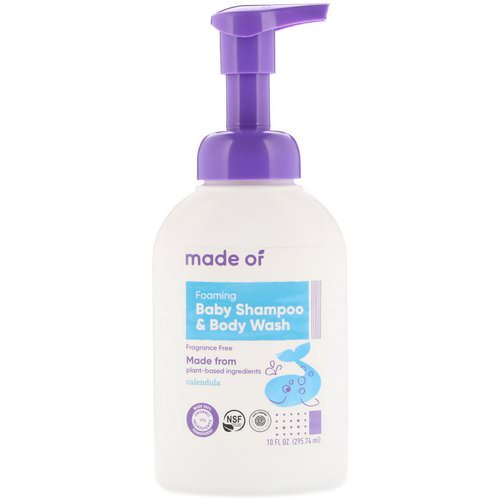 MADE OF, Foaming Baby Shampoo & Body Wash, Fragrance Free, 10 fl oz (295.74 ml) Review