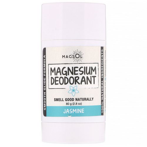 Magsol, Magnesium Deodorant, Jasmine, 2.8 oz (80 g) Review