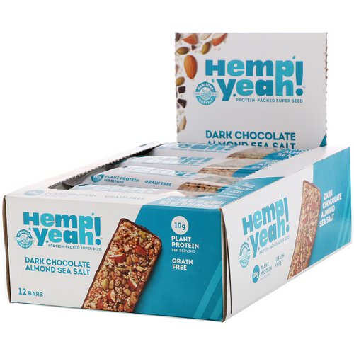 Manitoba Harvest, Hemp Yeah! Protein-Packed Super Seed Bar, Dark Chocolate Almond Sea Salt, 12 Bars, 1.59 oz (45 g) Each Review