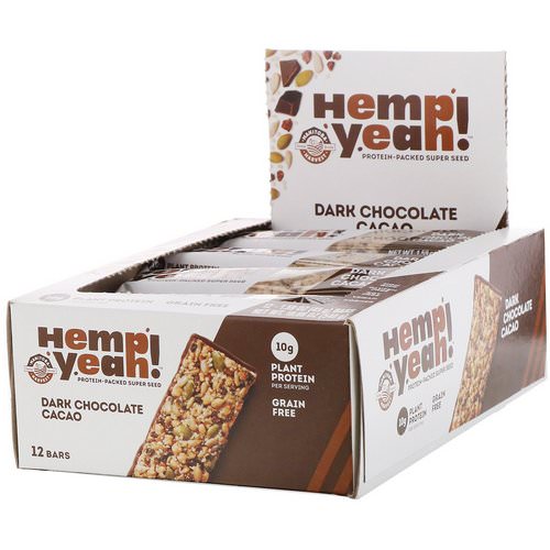 Manitoba Harvest, Hemp Yeah! Protein-Packed Super Seed Bar, Dark Chocolate Cacao, 12 Bars, 1.59 oz (45 g) Each Review