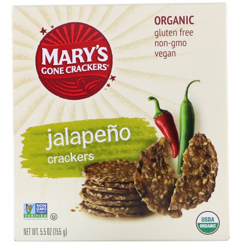 Mary's Gone Crackers, Jalapeno Crackers, 5.5 oz (155 g) Review