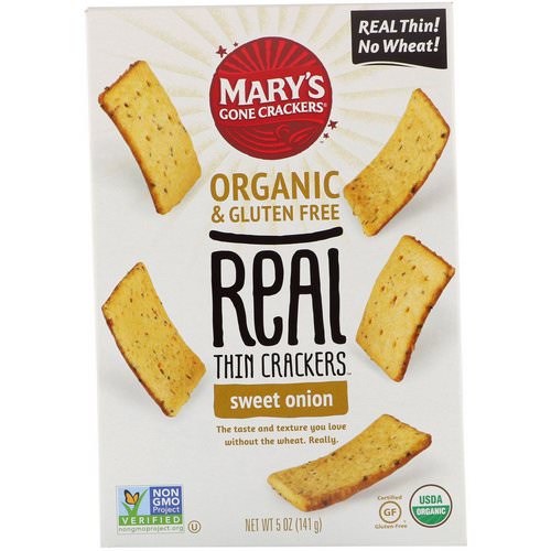 Mary's Gone Crackers, Real Thin Crackers, Sweet Onion, 5 oz (141 g) Review