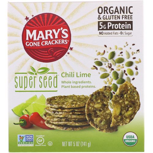 Mary's Gone Crackers, Super Seed Crackers, Chili Lime, 5 oz (141 g) Review