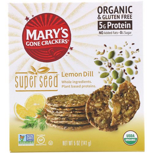 Mary's Gone Crackers, Super Seed Crackers, Lemon Dill, 5 oz (141 g) Review