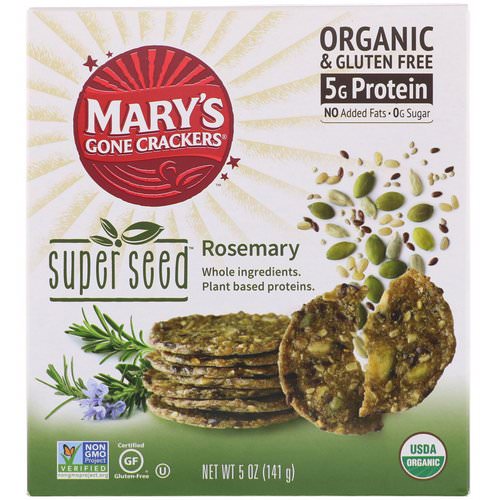 Mary's Gone Crackers, Super Seed Crackers, Rosemary, 5 oz (141 g) Review