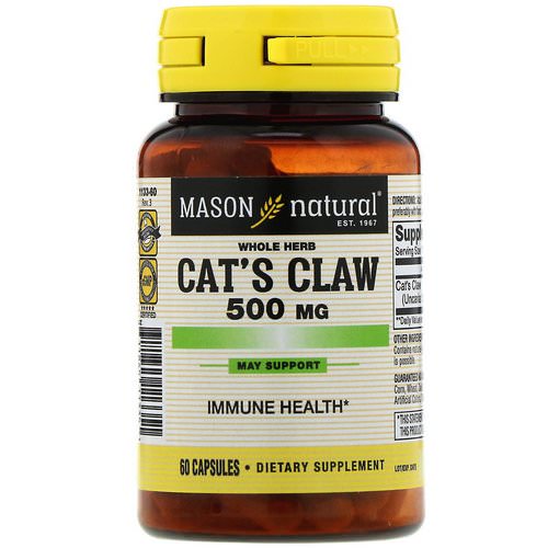Mason Natural, Cat's Claw, 500 mg, 60 Capsules Review