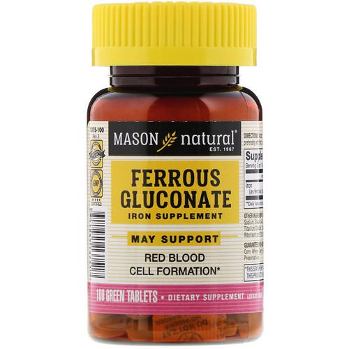 Mason Natural, Ferrous Gluconate, 100 Tablets Review