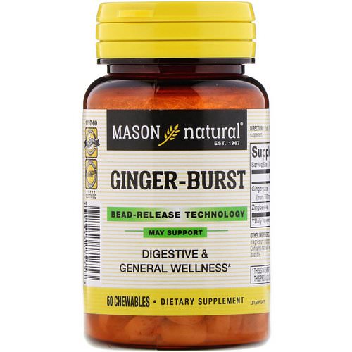 Mason Natural, Ginger-Burst, Bead- Release Technology, 60 Chewables Review