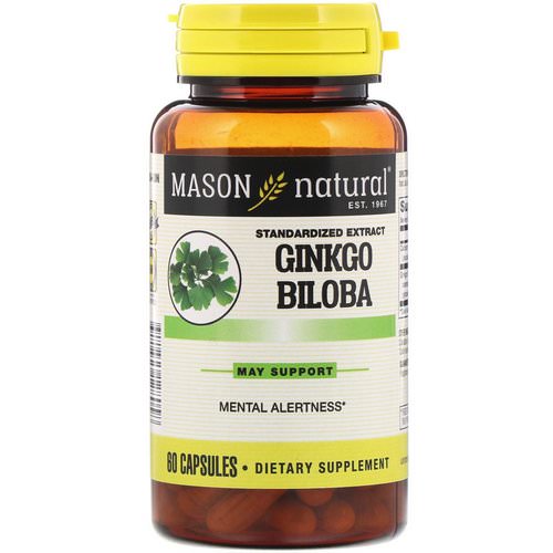 Health Care Mason Natural Gingko Biloba 500 MG Herbal Supplement Capsules 90, 