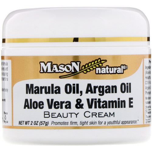 Mason Natural, Marula Oil, Argan Oil Aloe Vera & Vitamin E Beauty Cream, 2 oz (57 g) Review