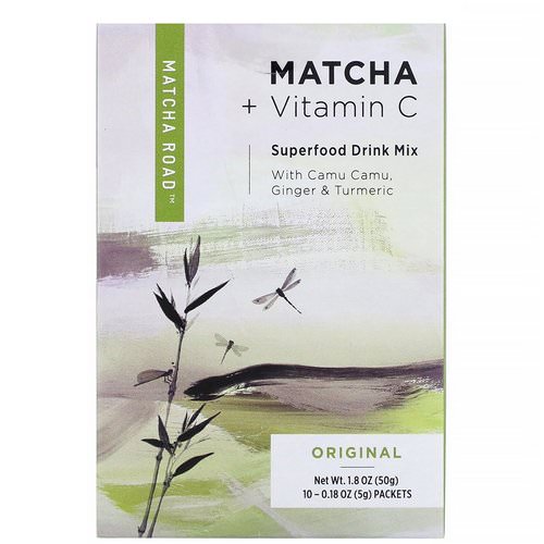 Matcha Road, Matcha + Vitamin C, Superfood Drink Mix, Original Flavor, 10 Packets, 0.18 oz (5 g) Each Review