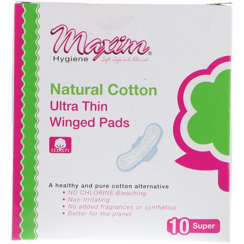 Maxim Hygiene Products, Ultra Thin Winged Pads, Super, Unscented, 10 Pads Review