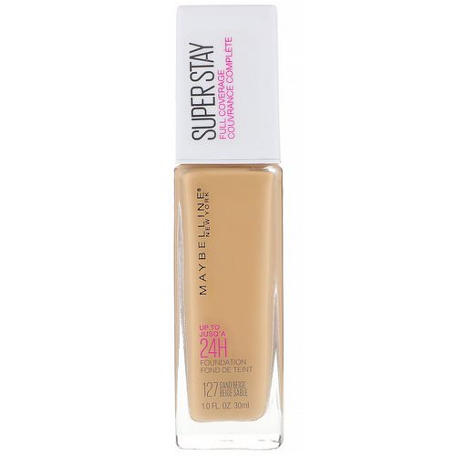 Maybelline, Super Stay, Full Coverage Foundation, 127 Sand Beige, 1 fl oz (30 ml) Review