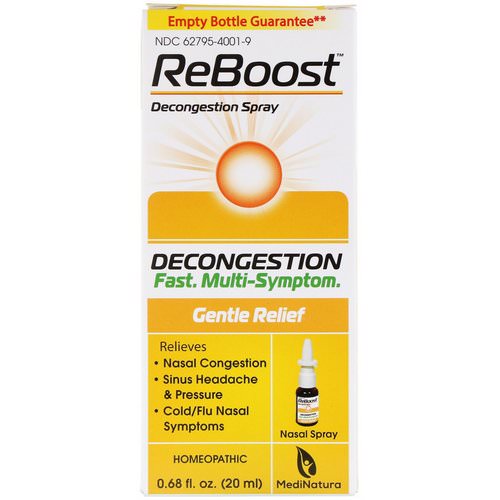 MediNatura, ReBoost, Decongestion Spray, 0.68 fl oz (20 ml) Review
