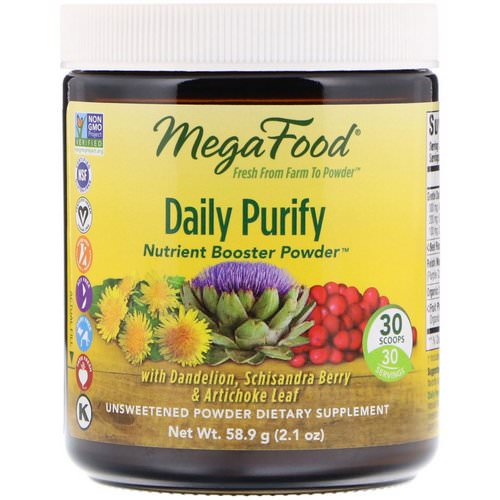 MegaFood, Daily Purify, Nutrient Booster Powder, Unsweetened, 2.1 oz (58.9 g) Review