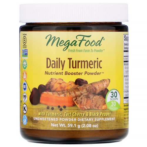 MegaFood, Daily Turmeric, Nutrient Booster Powder, Unsweetened, 2.08 oz (59.1 g) Review
