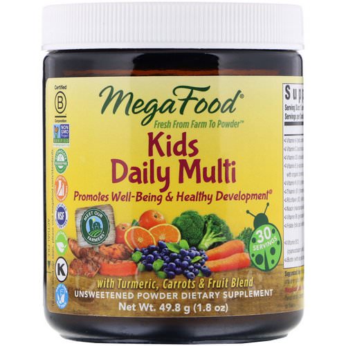 MegaFood, Kids Daily Multi Powder, Unsweetened, 1.8 oz (49.8 g) Review
