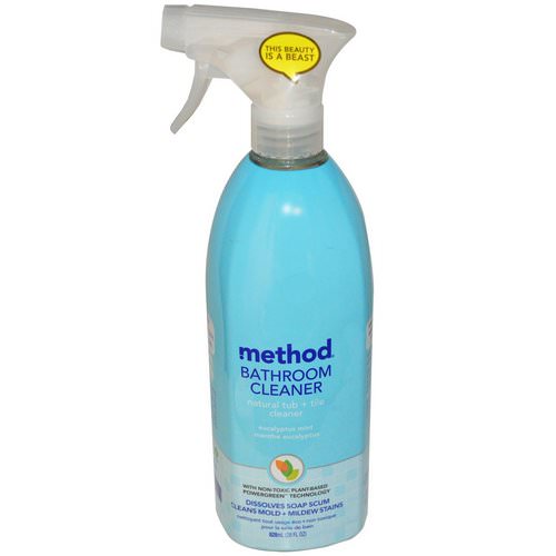Method, Bathroom Cleaner, Naturally Derived Tub plus Tile Cleaner, Eucalyptus Mint, 28 fl oz (828 ml) Review