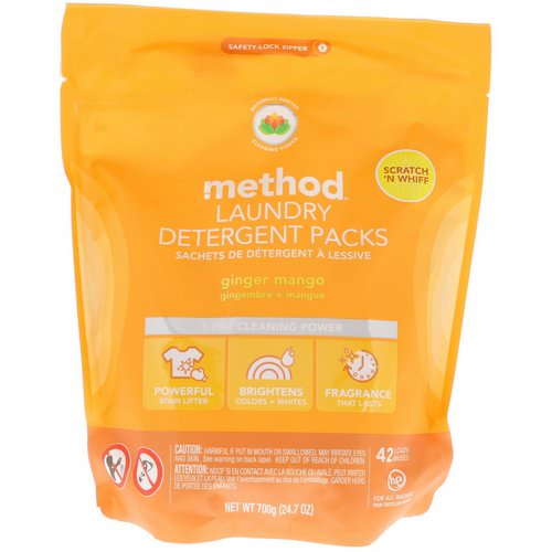 Method, Laundry Detergent Packs, Ginger Mango, 42 Loads, 24.7 oz (700 g) Review
