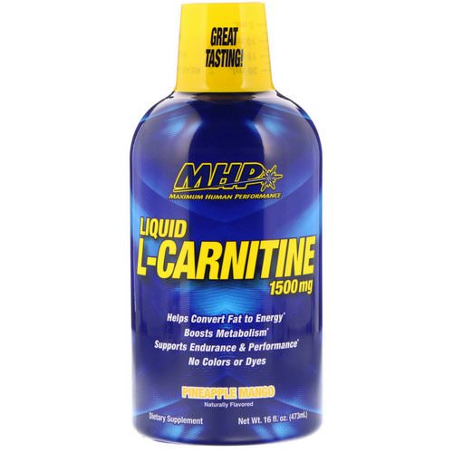 MHP, Liquid L-Carnitine, Pineapple Mango, 1,500 mg, 16 fl oz (473 ml) Review
