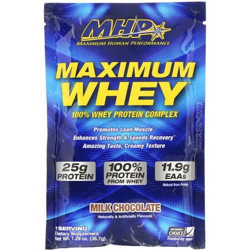 MHP, Maximum Whey, Milk Chocolate, 1.29 oz (36.7 g) Review