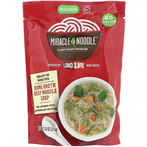 Miracle Noodle, Bone Broth Noodle Soup, Beef, 7.6 oz (215 g) Review