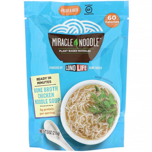 Miracle Noodle, Bone Broth Noodle Soup, Chicken, 7.6 oz (215 g) Review