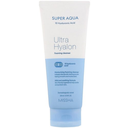 Missha, Super Aqua Ultra Hyalon Foaming Cleanser, 6.76 fl oz (200 ml) Review