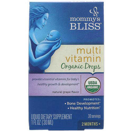 Mommy's Bliss, Multivitamin, Organic Drops, 2 Months+, Natural Grape Flavor, 1 fl oz (30 ml) Review