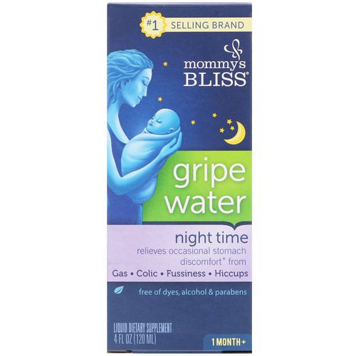 Mommy's Bliss, Night Time, Gripe Water, 1 Month+, 4 fl oz (120 ml) Review