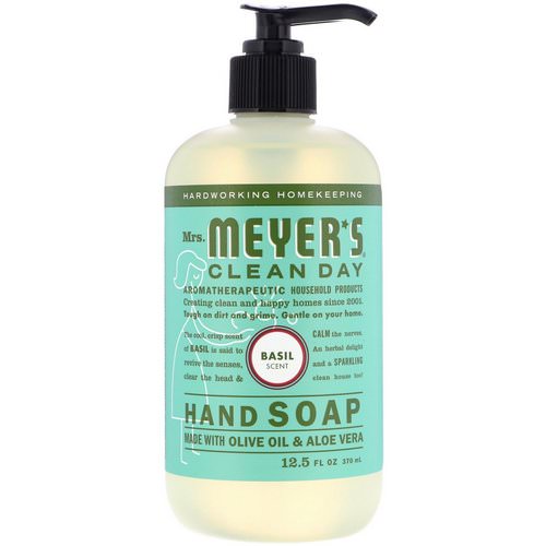 Mrs. Meyers Clean Day, Hand Soap, Basil Scent, 12.5 fl oz (370 ml) Review