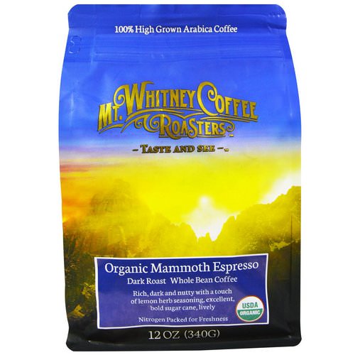 Mt. Whitney Coffee Roasters, Organic Mammoth Espresso, Dark Roast, Whole Bean Coffee, 12 oz (340 g) Review