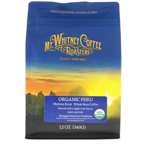 Mt. Whitney Coffee Roasters, Organic Peru, Medium Roast Whole Bean Coffee, 12 oz (340 g) Review
