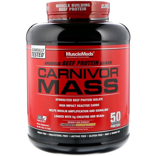 MuscleMeds, Carnivor Mass, Anabolic Beef Protein Gainer, Chocolate Peanut Butter, 6 lbs (2,744 g) Review