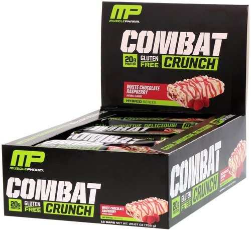 MusclePharm, Combat Crunch, White Chocolate Raspberry, 12 Bars, 2.22 oz (63 g) Each Review