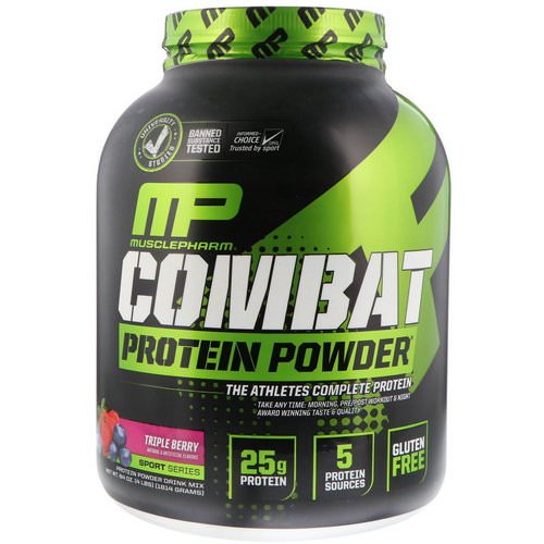 MusclePharm, Combat Protein Powder, Triple Berry, 4 lbs (1814 g) Review