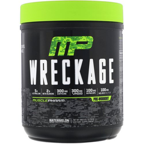 MusclePharm, Wreckage Pre-Workout, Watermelon, 12.79 oz (362.5 g) Review