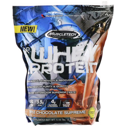 Muscletech, 100% Whey Protein, Triple Chocolate Supreme, 5.00 lbs (2.27 kg) Review