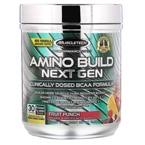 Muscletech, Amino Build, Next Gen BCAA Formula, Fruit Punch, 10.00 oz (284 g) Review