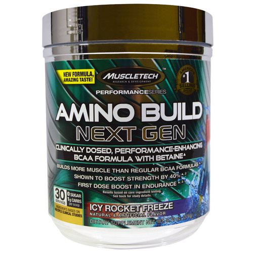 Muscletech, Amino Build, Next Gen BCAA Formula With Betaine Icy Rocket Freeze, 9.73 oz (276 g) Review