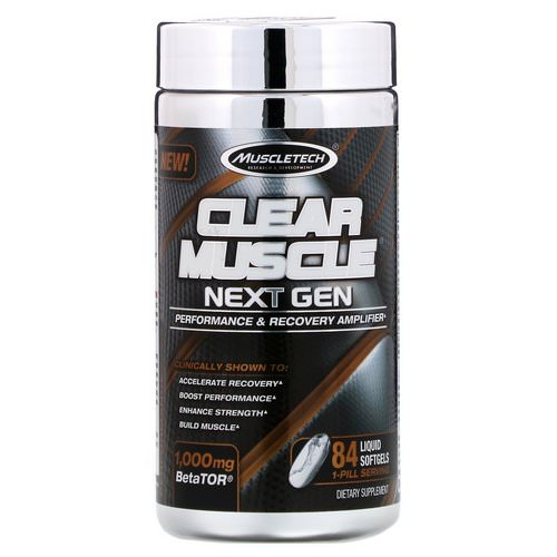 Muscletech, Clear Muscle Next Gen, Performance & Recovery Amplifier, 1000 mg, 84 Liquid Softgels Review