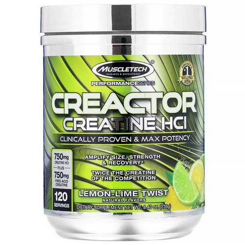Muscletech, Creactor, Creatine HCI, Lemon-Lime Twist, 8.40 oz (238 g) Review