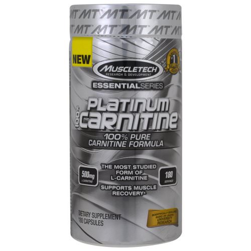 Muscletech, Essential Series, Platinum 100% Carnitine, 500 mg, 180 Capsules Review