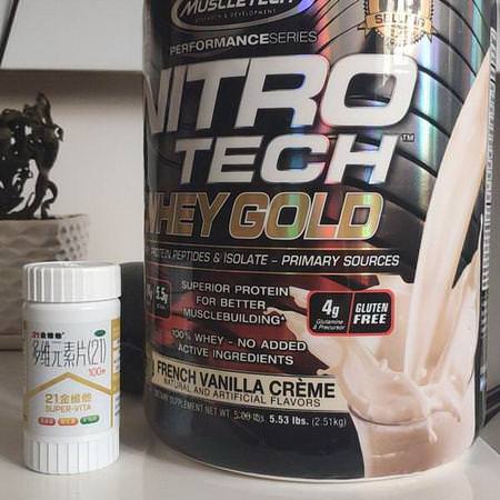 Muscletech, Nitro Tech, 100% Whey Gold, French Vanilla Creme, 5.53 lbs. (2.51 kg) Review