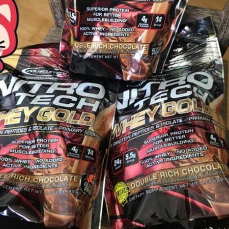 Muscletech, Nitro Tech, 100% Whey Gold, Whey Protein Powder, Double Rich Chocolate, 5.53 lbs (2.51 kg) Review