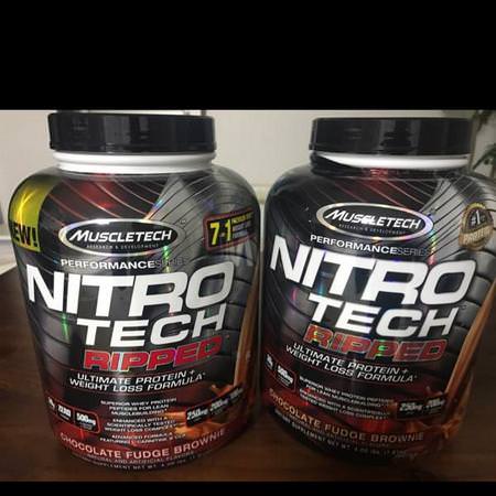 Nitro Tech Ripped, Ultimate Protein + Weight Loss Formula, Chocolate Fudge Brownie