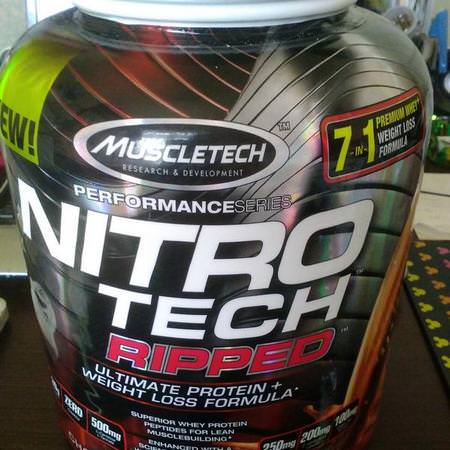 Muscletech, Nitro Tech Ripped, Ultimate Protein + Weight Loss Formula, Chocolate Fudge Brownie, 4 lbs (1.81 kg) Review