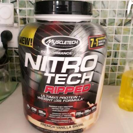 Nitro tech, Ripped, Ultimate Protein + Weight Loss Formula, French Vanilla Swirl